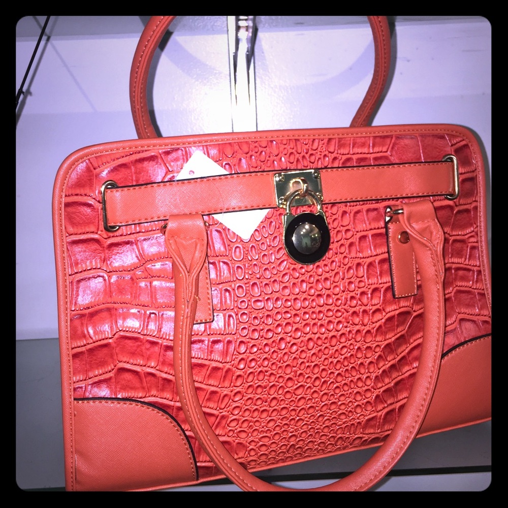 Orang large hand bag